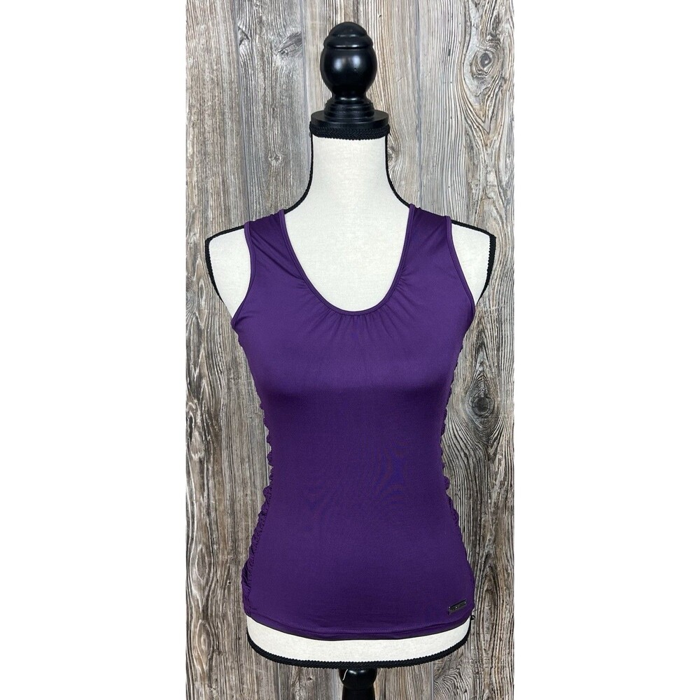 Playboy Tank Top Size M‎ Purple Adorned Nightlife Sexy Vtg Y2K Slim Fit Layering